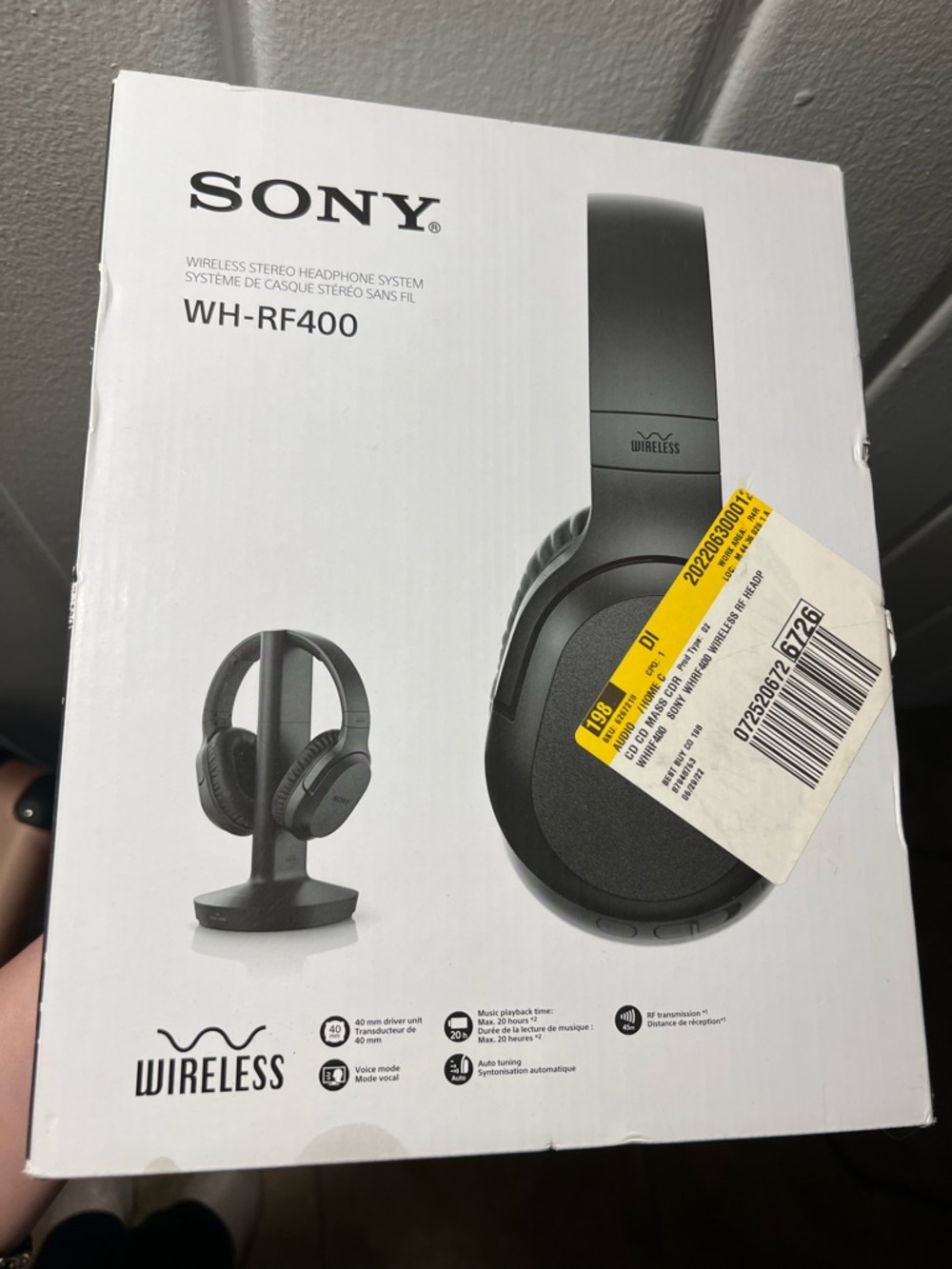 Sony WH-RF400 Wireless Headphones New in box
